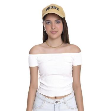 Imagem de Blusa Ciganinha Juvenil Feminino Amofany Em Malha Canelada - OFF WHITE