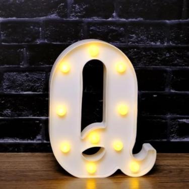 Imagem de Luzes LED para letreiro - Letreiros de alfabeto personalizáveis para casa, casamento, decoração de festa de aniversário e decoração de parede