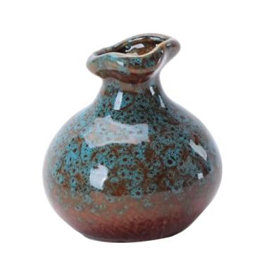 Imagem de Vaso de cerâmica, escritório, mesa, sala de estar, decoração de interiores, necessidades diárias, vasos de flores de cerâmica elegantes (azul)