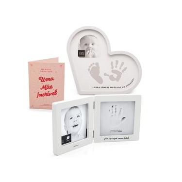 Imagem de Kit Porta-Retrato Mão de Bebê, Porta-Retrato Carimbo no Coração e Cartão Manual da Mãe Incrível Branco