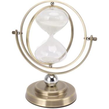 Imagem de Ampulheta Giratório 60 Minutos Dourada Decorativa Relógio de Areia Vid