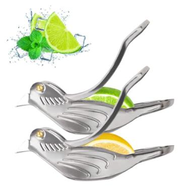 Imagem de HyzaPhix 2 peças de espremedor de limão, espremedor manual de limão, espremedor de limão portátil, em forma de pássaro, espremedor manual para laranja, limão, romã (2 peças)
