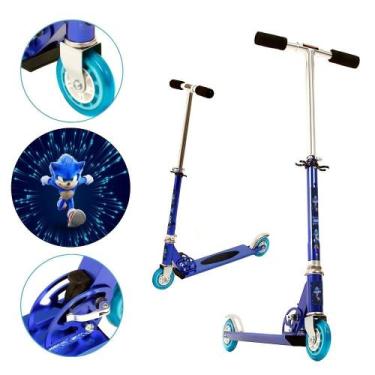 Imagem de Patinete do Jogo Sonic Infantil Meninos de Duas Rodas Azul - DM Radica