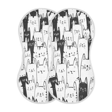 Imagem de STAYTOP 2 peças de panos fofos para arrotos de gato de desenho animado - panos para arrotar para bebês meninos meninas e toalha de recém-nascido, panos grandes absorventes para arrotar
