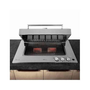 Imagem de Churrasqueira a Gás Cooktop Fischer Ranch com Tampa Cor Inox Bivolt INOX / Bivolt