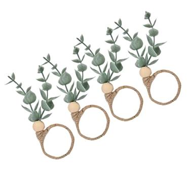 Imagem de 4 unidades de Anéis Guardanapo Folha e Flor Artesanal Decorativo Simples Design Fecho Inovador Versátil Fashion Altamente para Casamentos Ano Novo Fes