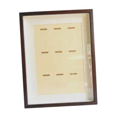 Imagem de Fxzqgnh Vitrine para Medalhas com Janela Transparente, Caixa de Armazenamento Decorativa E Porta-retratos para Competições de Triatlo E Natação, Marrom, A3