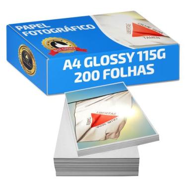 Imagem de Papel Fotográfico Foto 115g A4 Glossy À Prova D'água Pacote 200 Folhas