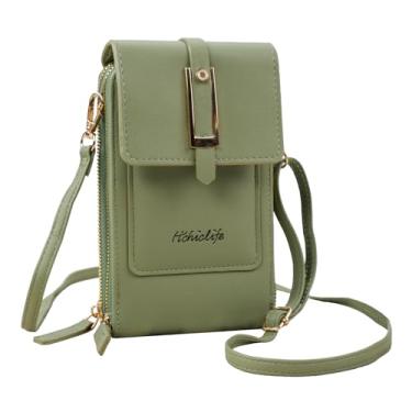 Imagem de HiChiclife Pequena bolsa transversal para celular feminina, mini bolsa de ombro com compartimentos para cartão de crédito