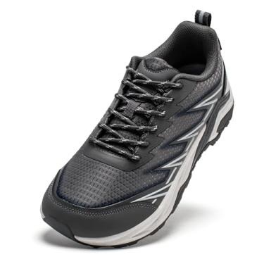 Imagem de HOBIBEAR Tênis masculino de trilha para trilhas, ajuste amplo, leve, cano baixo, respirável para caminhadas, caminhadas e aventuras ao ar livre, Cinza 7093, 11 Wide