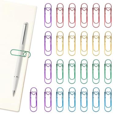 Imagem de 30 peças de clipes de metal para caneta, 5 cores, clipe de caneta de metal, suporte de caneta planejador colorido de 7 x 2,3 cm, clipes de lápis multiuso, para agenda, escritório, material escolar