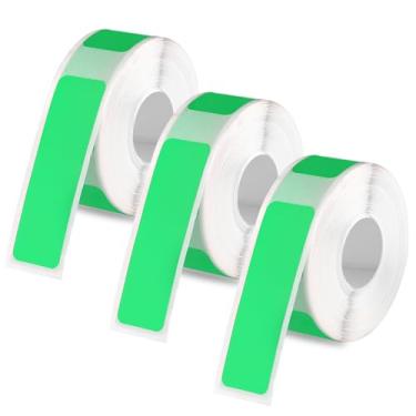 Imagem de 3 rolos de fita adesiva para Phomemo D30, fita autoadesiva de 12 x 40 mm, papel térmico, adesivos, rolos, etiquetas térmicas para escritório, casa, material escolar (verde)