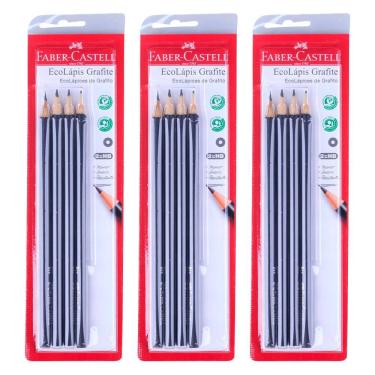 Imagem de Kit de Lápis Grafite Faber-Castell Max Preto Nº2 com 12 Unidades