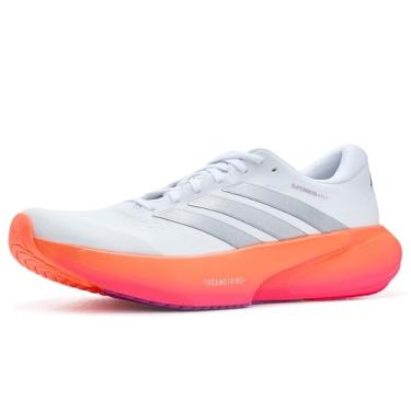 Imagem de adidas Tênis de corrida feminino Supernova Rise 3, Branco/prata metálico/rosa lúcido, 41