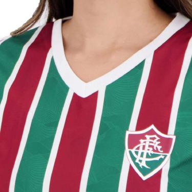 Imagem de Camiseta Braziline Flu Volcano Feminino - Vinhobrancoverde