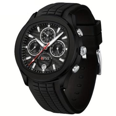 Imagem de Relógio Ofns Masculino - Brilho Noturno, à Prova D'água 30m, Calendário & Cronômetro Preto