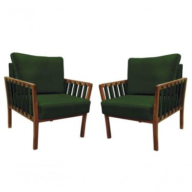 Imagem de Kit 2 Poltronas Luxo Califórnia 0130 Verde Musgo