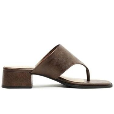 Imagem de Tamanco Salto Bloco Feminino Anacapri C30530 Marrom-Feminino