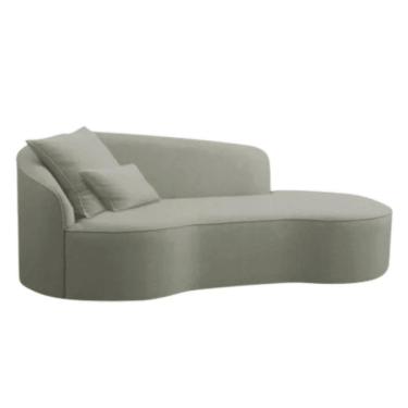 Imagem de Divã Recamier Sofá Curvo Sala De Tv E Estar Recepção Inglaterra 200cm Lado Direito Linho Verde Oliva- Mabe Magazine