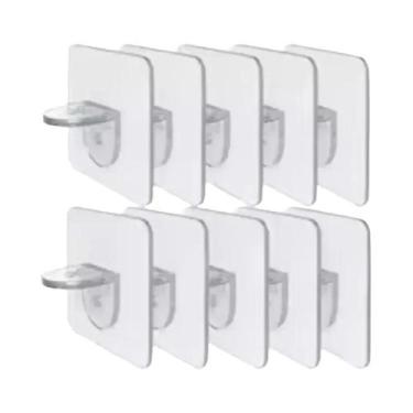 Imagem de Suporte Adesivo Para Prateleira De Armário, Fixação Na Parede Sem Furo