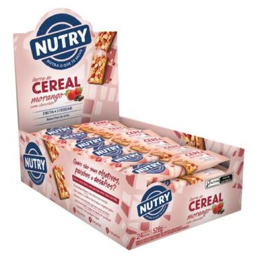 Imagem de Barra de Cereais Nutry Morango com Chocolate 24 Unidades 22g -, Morang