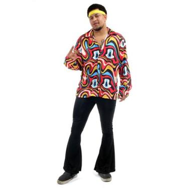 Imagem de Fantasia Hippie Masculino Adulto Com Acessório Abrakadabra - Hippies, 