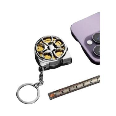 Imagem de Mini Fita Métrica Retrátil Portátil De 2m Em Aço Carbono Com Design De