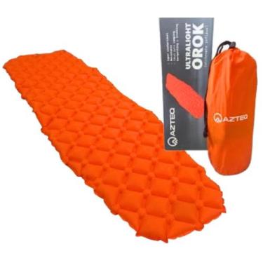 Imagem de Colchonete Inflável Colchão Laranja Orok Azteq Portátil Acampamento Tr