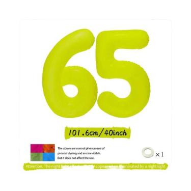 Imagem de Balões Digitais Fluorescentes Amarelo Neon Para Decorações De Aniversá