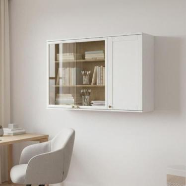 Imagem de Armário Suspenso com Portas de Vidro Branco Carraro