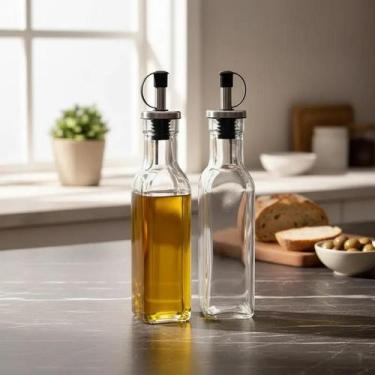 Imagem de Porta Azeite Vinagre de Vidro 250ml 2Un Dosador Galheteiro - Fratelli