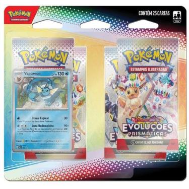 Imagem de Pokémon TCG Blister Vaporeon Quadruplo Evoluções Prismaticas - Copag
