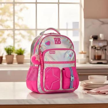 Imagem de Mochila de Costas Rebecca Bonbon Holo Shine 17.5" RB27020, Rosa