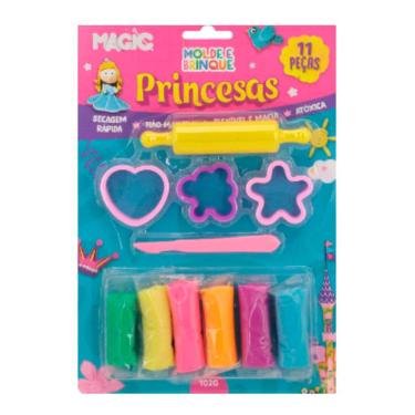 Imagem de Kit de Massa de Modelar Princesas Magic Kids Molde e Brinque