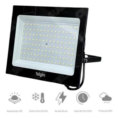 Imagem de Projetor LED 200 6500K Bivolt Preto Elgin