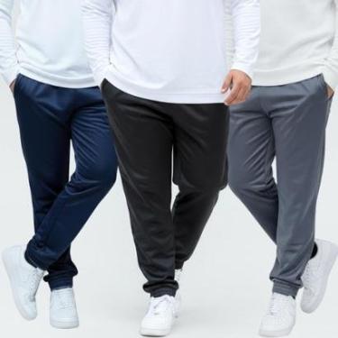 Imagem de KIT 3 Calça Plus Size Jogger Masculina Helanca-Masculino