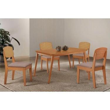 Imagem de Conjunto: Mesa de Cozinha Havana Tampo Curvo 120cm+4 Cadeiras Havana N