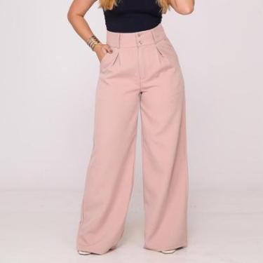 Imagem de Calça Pantalona Alfaiataria Feminina Social Cor:;Tamanho:GG;Gênero:Feminino-Feminino