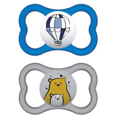Imagem de Kit Com 2 Chupetas Supreme Bico de Silicone 16m+ Azul - MAM