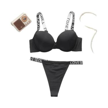 Imagem de Conjunto De Sutiã E Calcinha Feminino De Duas Peças Com Alça De Letras