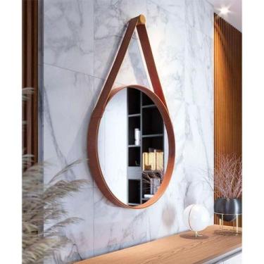 Imagem de Espelho Decorativo Para Sala De Estar Ambiente Aqua 60cm Marrom - Imca