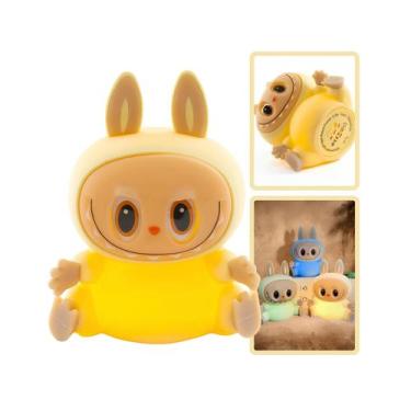 Imagem de Luminária Abajur Labubu Noturna Infantil Silicone Led RGB Recarregável