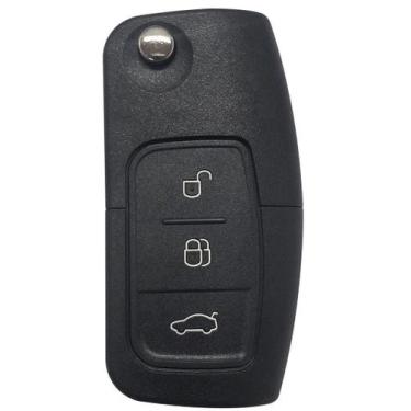 Imagem de Carcaça Chave Canivete Oca 3 Botões Preto Ford Ecosport