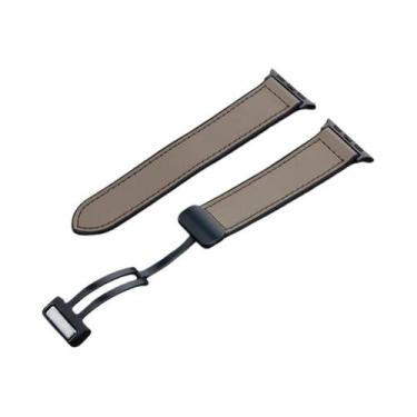 Imagem de Pulseira De Silicone E Couro Com Fecho Magnético Para Apple Watch De 4