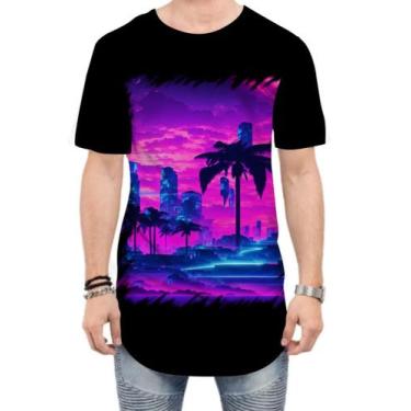 Imagem de Camiseta Longline Landscape Futuro Vaporwave 2 - Kasubeck Store®, M