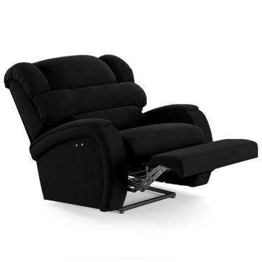 Imagem de Poltrona Do Papai Reclinável Kalie Power Touch Usb Fh9 Veludo Preto - Mpozenato