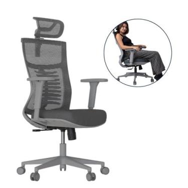 Imagem de Cadeira de Escritório Ergonômica Vertta Cinza Elements