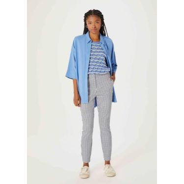 Imagem de Calça Feminina Slim Em Alfaiataria - Hering, 038, Azul