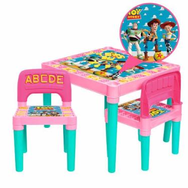 Imagem de Mesa Infantil Com 2 Cadeiras Para Desenho E Atividades - Toys 2u