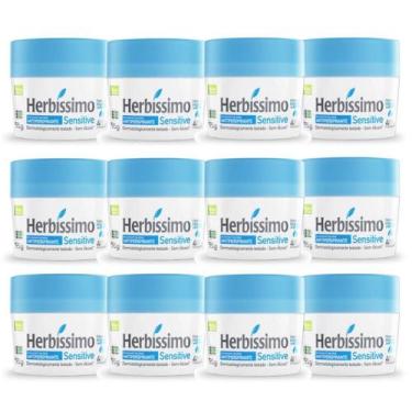 Imagem de Kit 12 Desodorante Creme Herbissimo Sensitive Antitranspirante 55g